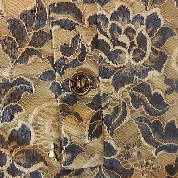 TOMMY Hilfiger Floral blue and cream Lace Blue Dress size 12 - Picture 4 of 11